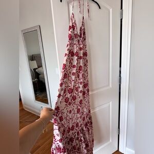 NaNa Red and White Floral Dress